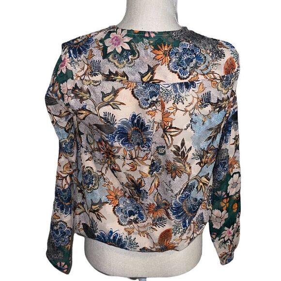 Rachel Rachel Roy Faux Wrap Floral Print Wonderlust Blouse - Picture 3 of 11